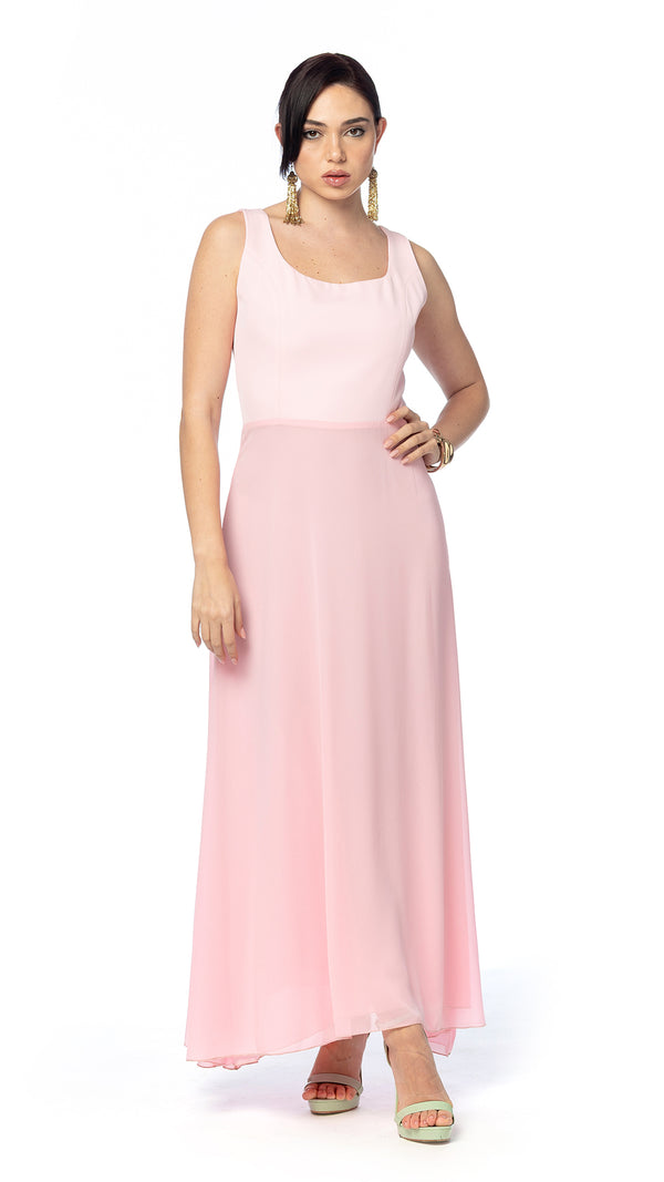 Abito in Cady e Doppia Georgette