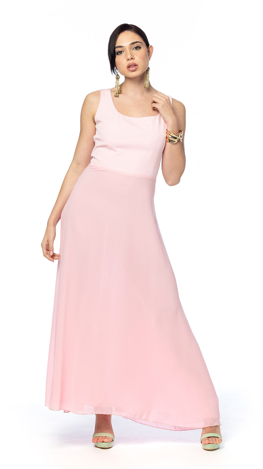 Abito in Cady e Doppia Georgette