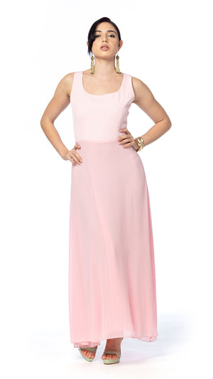 Abito in Cady e Doppia Georgette