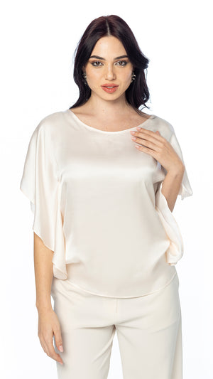 Blusa con Manica Rouche in Viscosa