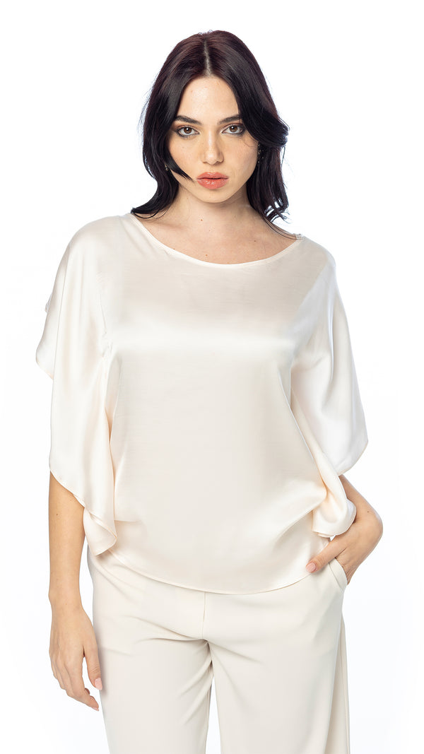 Blusa con Manica Rouche in Viscosa