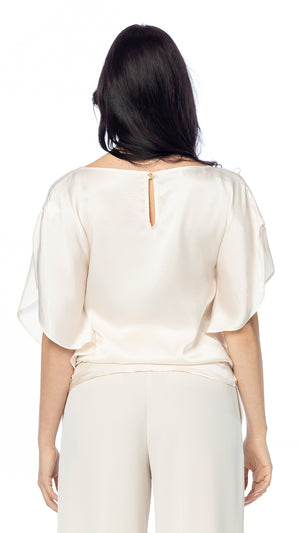 Blusa con Manica Rouche in Viscosa