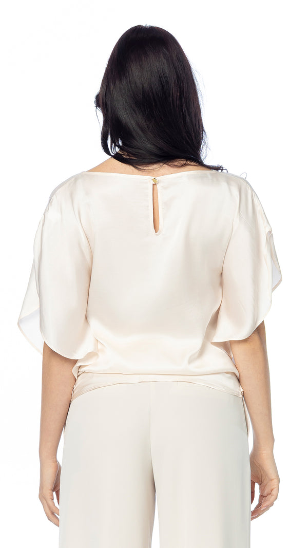 Blusa con Manica Rouche in Viscosa