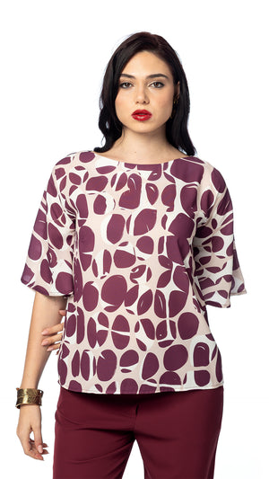 Blusa Fantasia Sassolino in Doppia Georgette