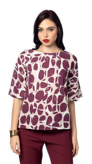 Blusa Fantasia Sassolino in Doppia Georgette