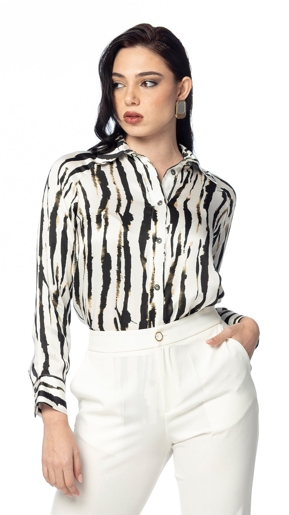 Camicia Animalier in Raso di Viscosa