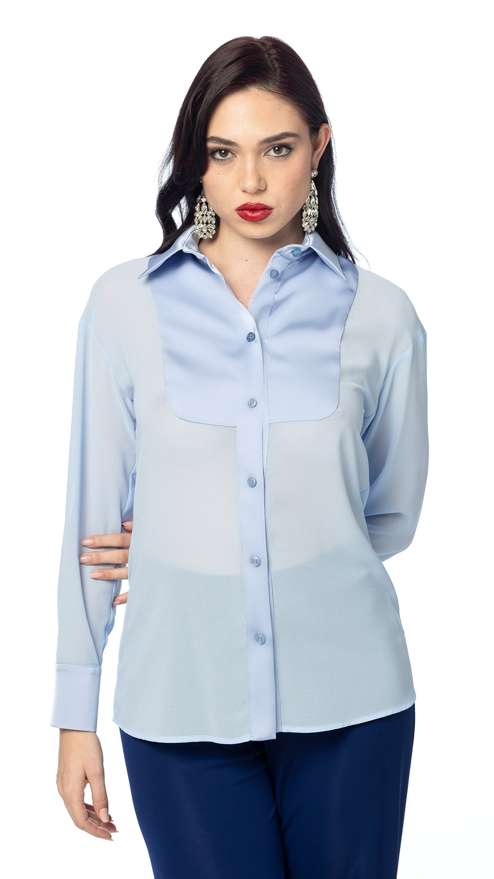 Camicia in Georgette e Raso
