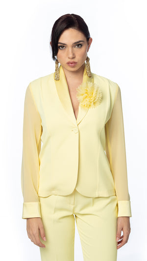 Giacca in Cady con Maniche Georgette