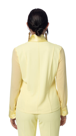 Giacca in Cady con Maniche Georgette