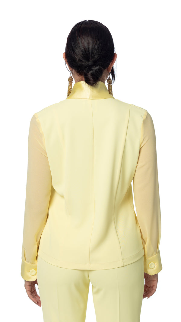 Giacca in Cady con Maniche Georgette