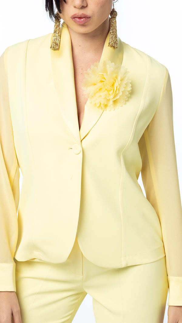 Giacca in Cady con Maniche Georgette