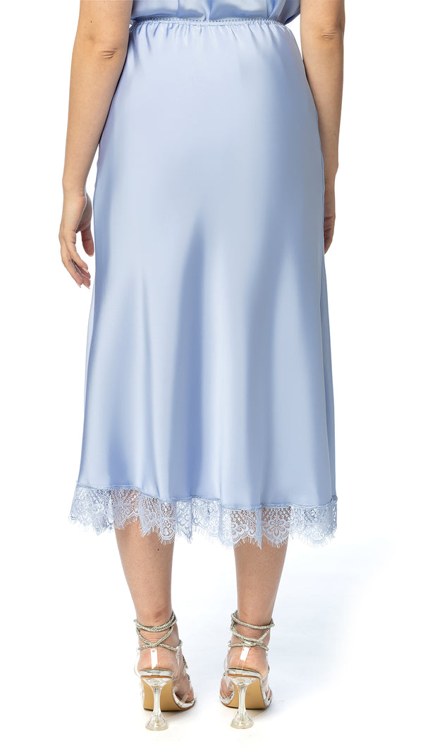 Gonna in Raso Satin con Pizzo