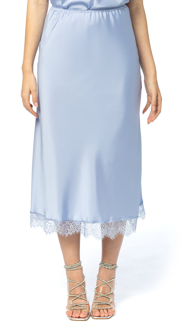 Gonna in Raso Satin con Pizzo