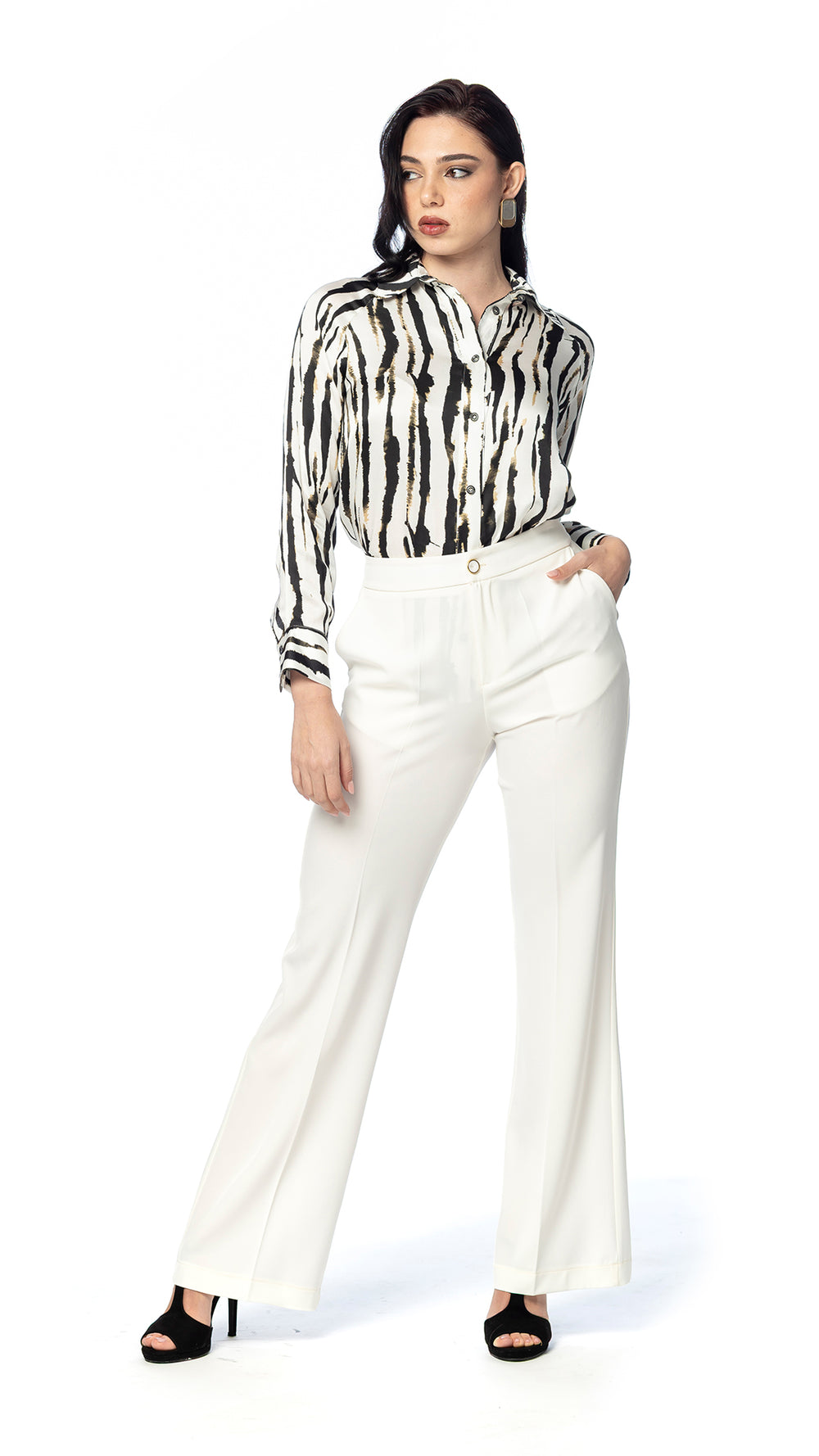 Pantalone Flare in Cady Fluido