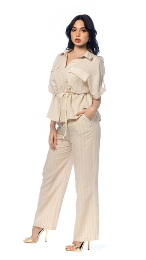 Pantalone Palazzo in Lyocell a Righe