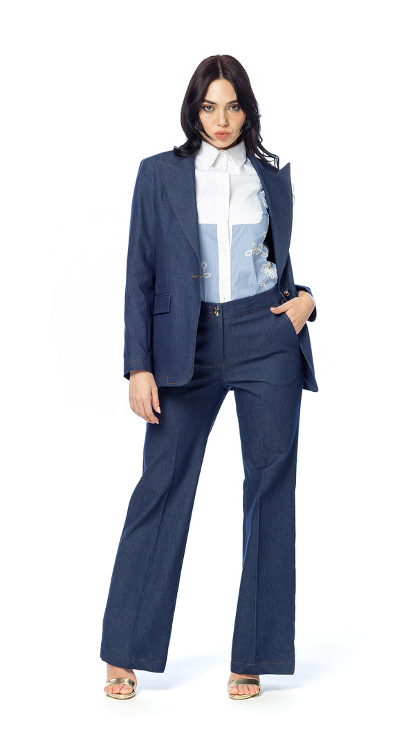 Pantalone a Zampa in Denim