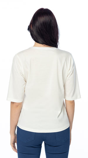 T-shirt con Stampa Fiocco