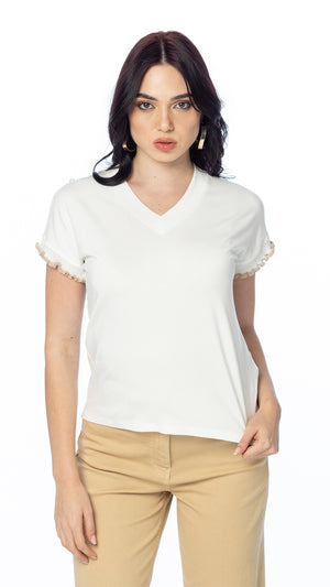 T-shirt in Jersey con Rouche