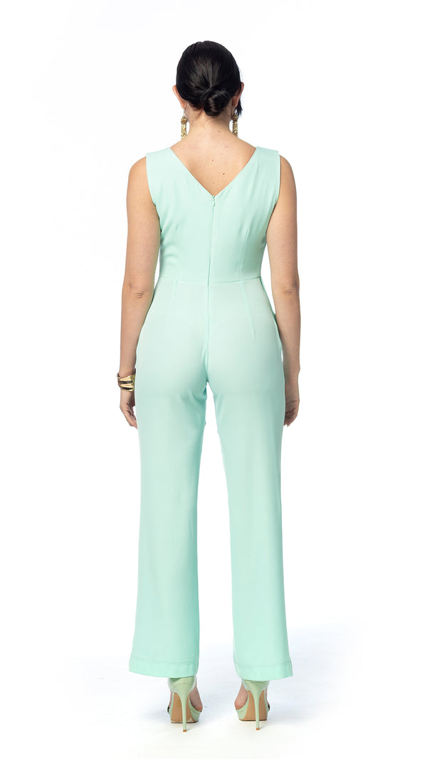 Tuta in Cady con Rever e Gilet Strutturato