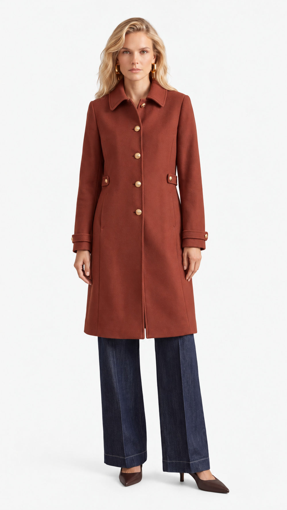 Look 09 — Cappotto e jeans — Cannella FW26/27