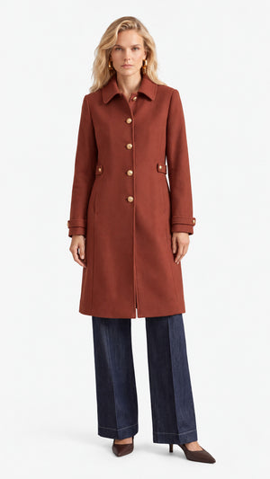 Look 09 — Cappotto e jeans — Cannella FW26/27