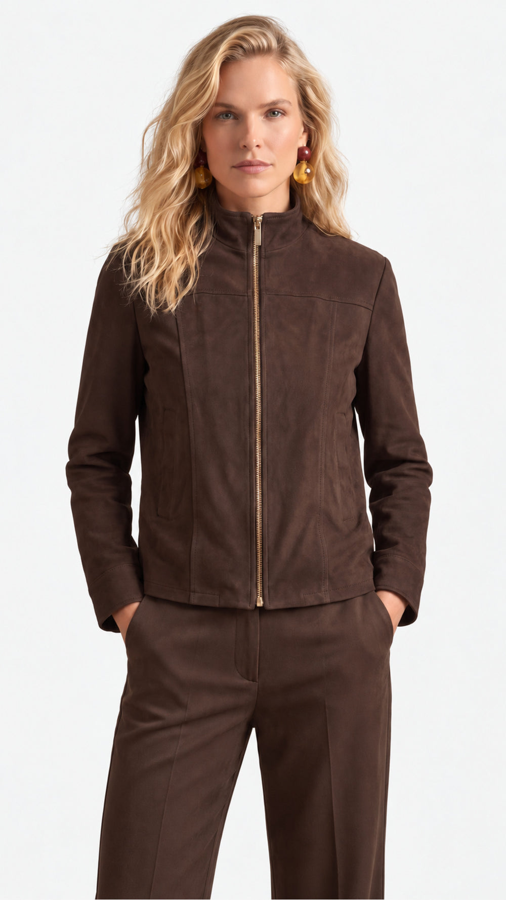 Look 20 — Giubbino con zip — Cannella FW26/27
