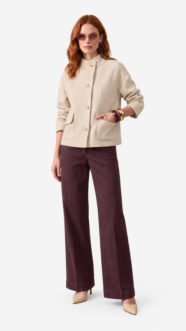Look 52 — Cappotto corto e pantalone — Cannella FW26/27