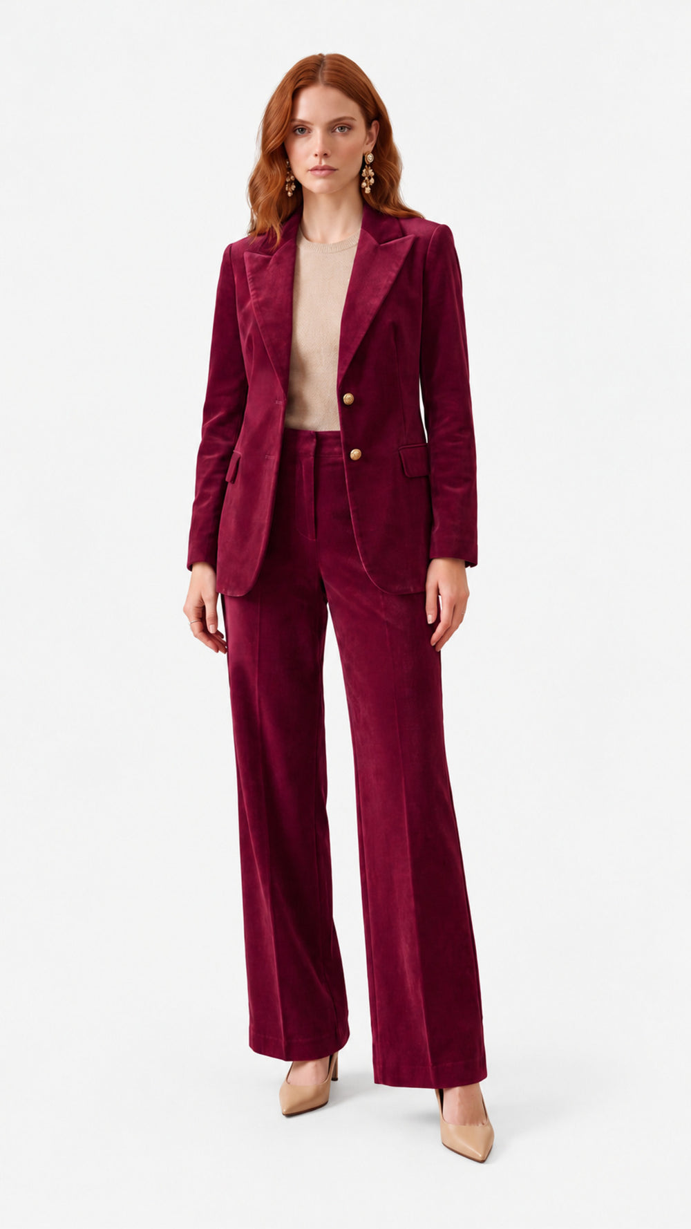 Look 56 — Giacca e pantalone nei toni del mosto — Cannella FW26/27
