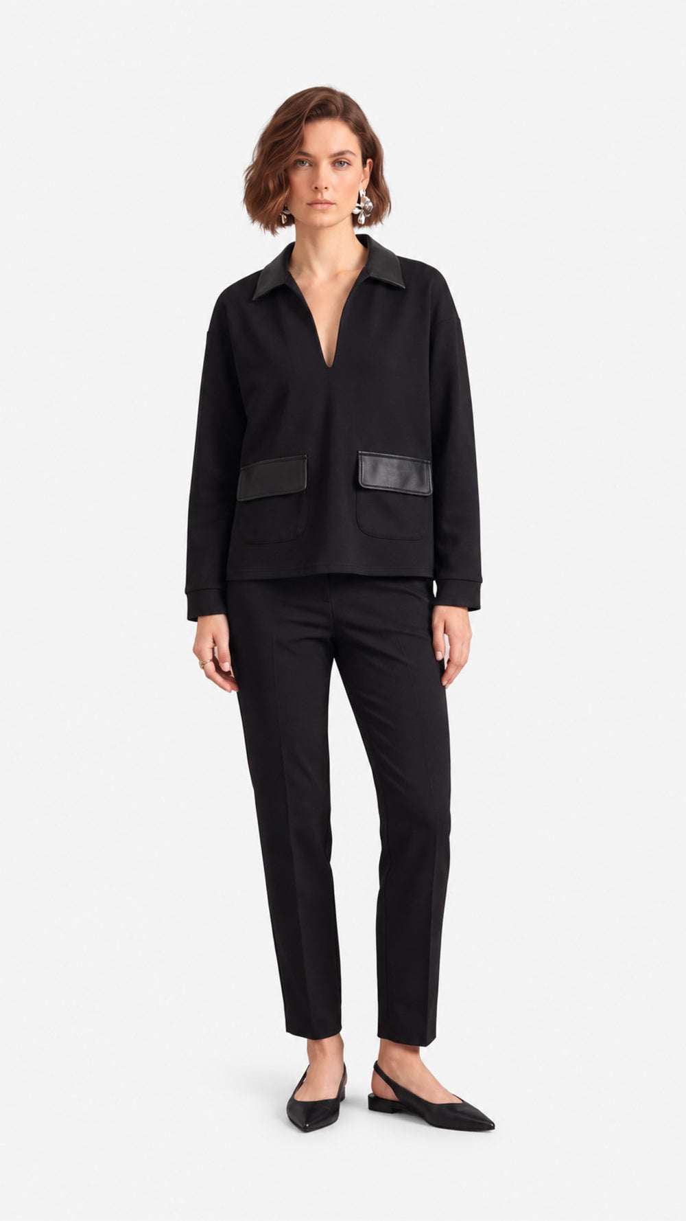 Look 64 — Blusa con tasche e pantalone — Cannella FW26/27