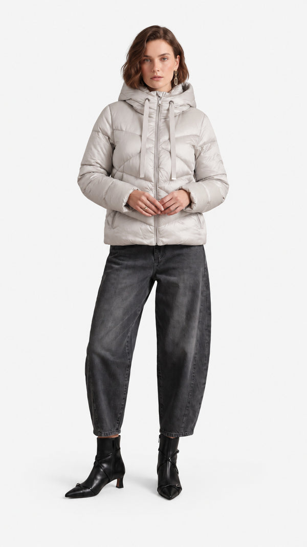 Look 65 — Imbottito con cappuccio e pantalone — Cannella FW26/27