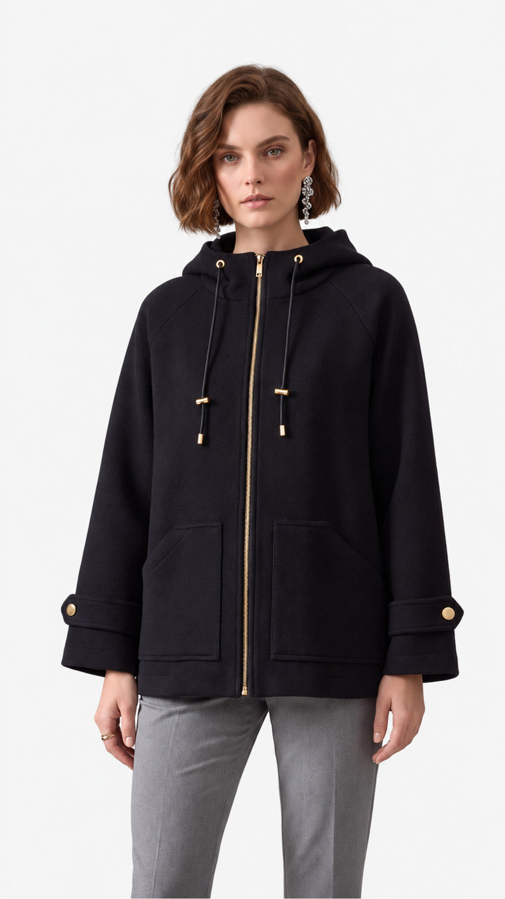 Look 69 — Giubbotto con cappuccio — Cannella FW26/27