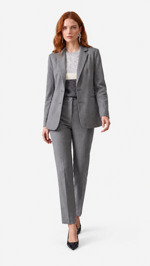 Look 71 — Completo grigio con giacca e pantalone — Cannella FW26/27