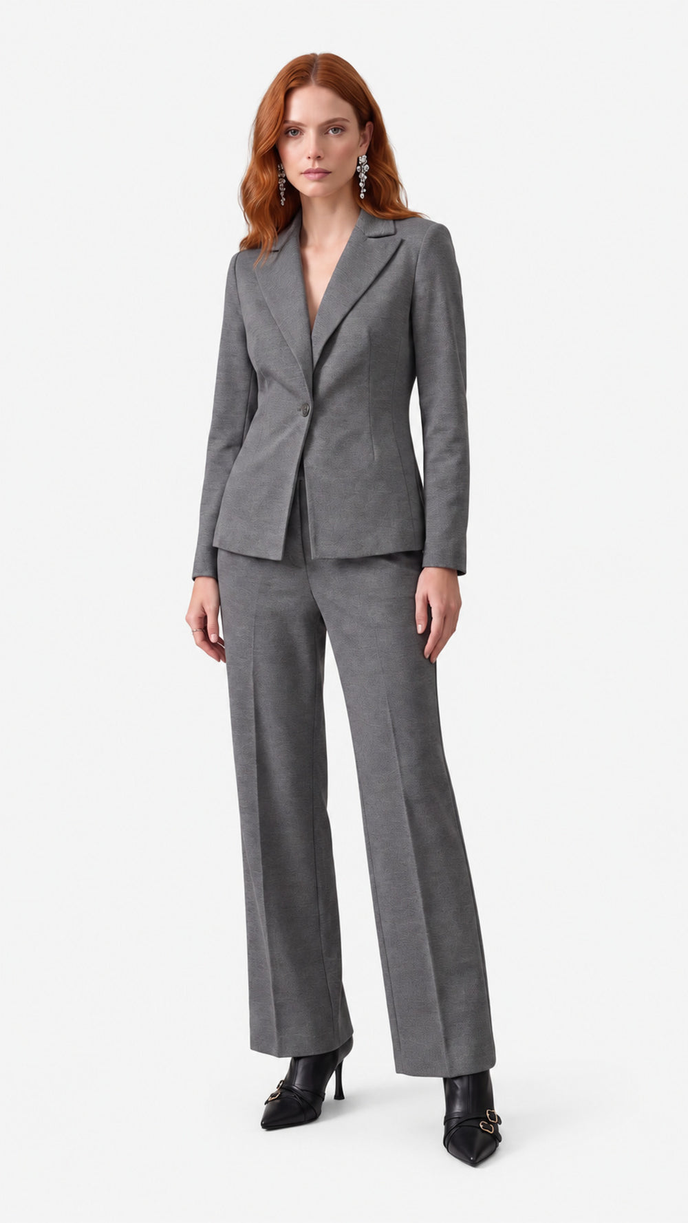 Look 76 — Completo grigio gessato — Cannella FW26/27